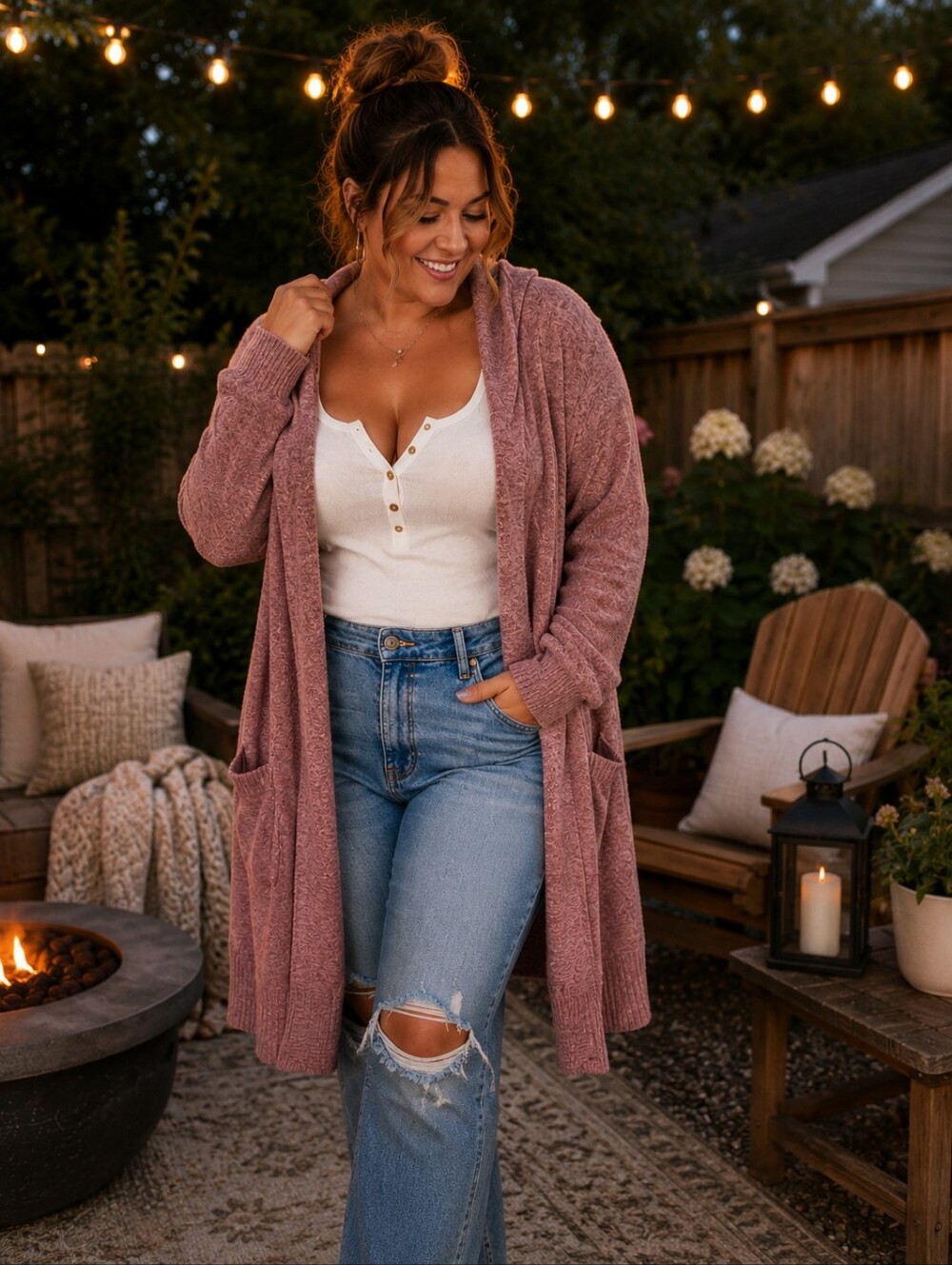 Torrid Super Soft Plush Hooded Cardigan Mauve Pink Size 1X Cozy Open Front